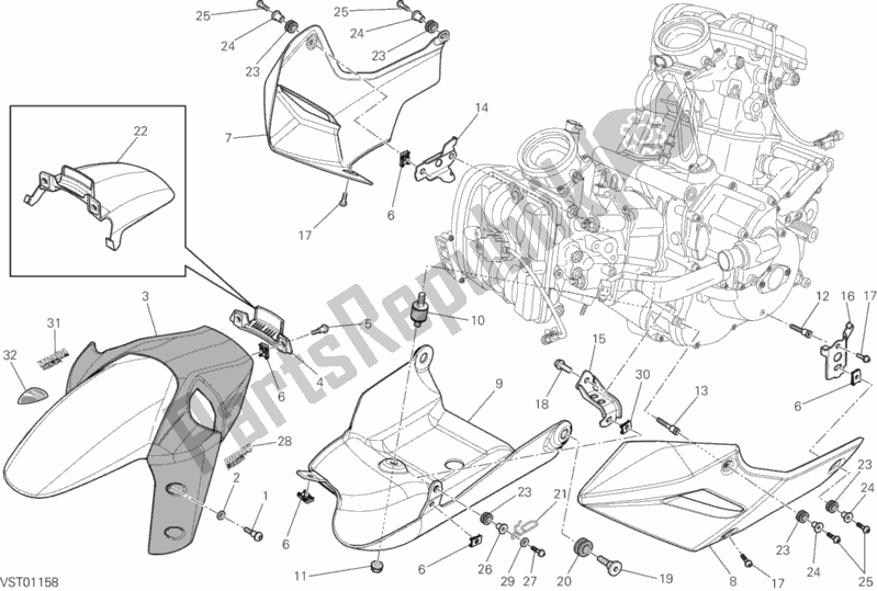 All parts for the 34b - Fairing of the Ducati Multistrada 1200 S Touring Brasil 2014